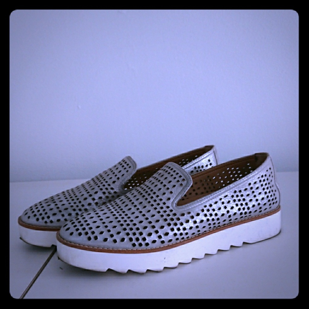 Franco Sarto silver slip on
